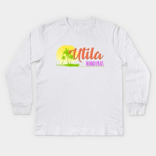 Life's a Beach: Utila, Honduras Kids Long Sleeve T-Shirt